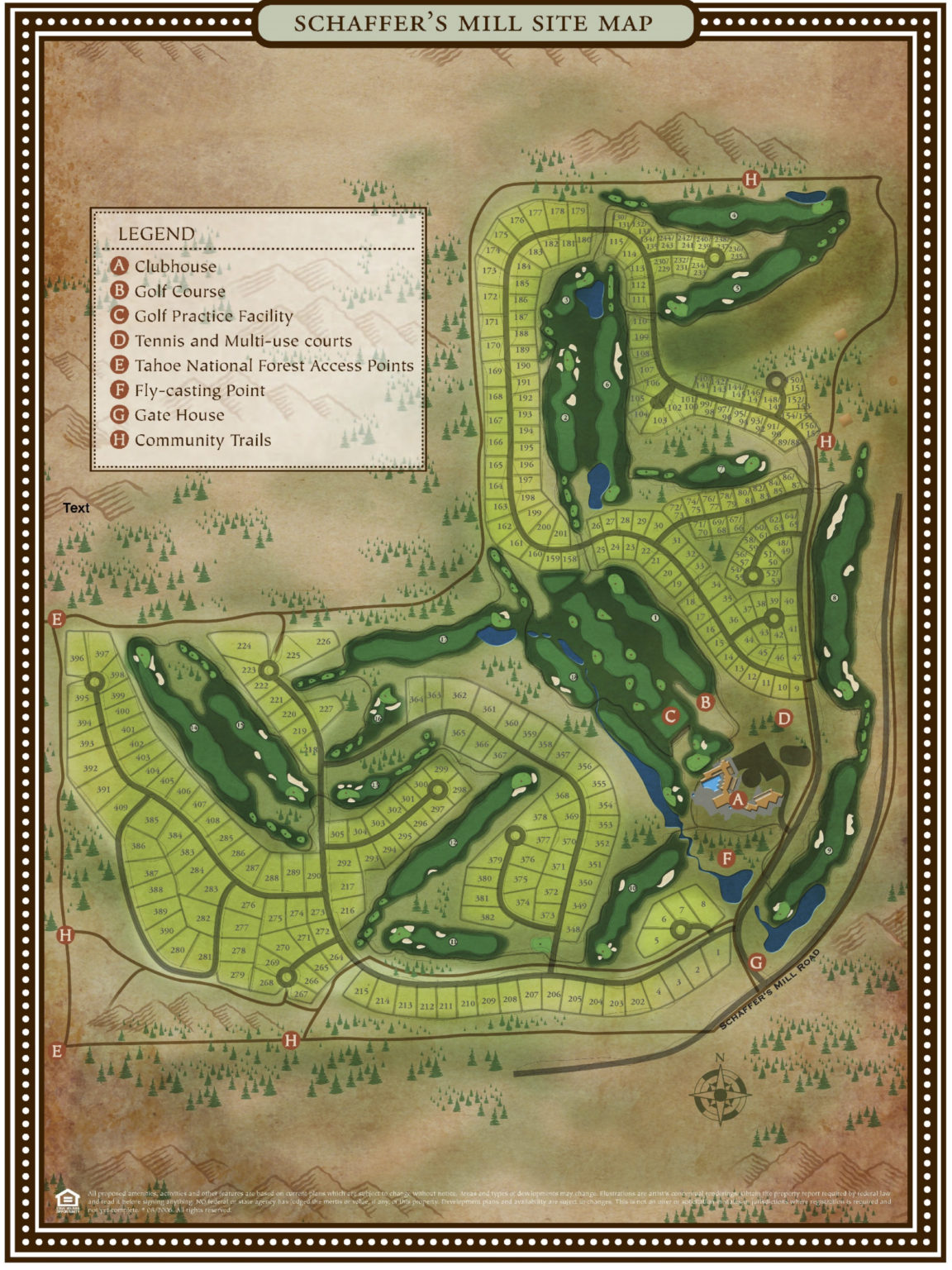 Schaffer's Mill Site Map Truckee Golf Course Homes for Sale